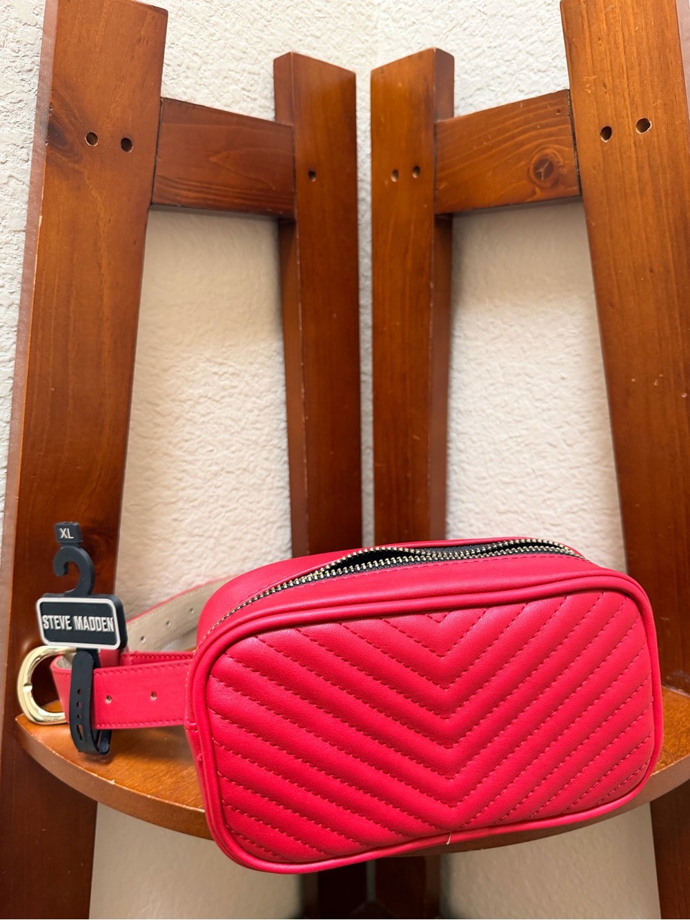Steve Madden Faux-Leather Quilted Convertible Belt Bag..